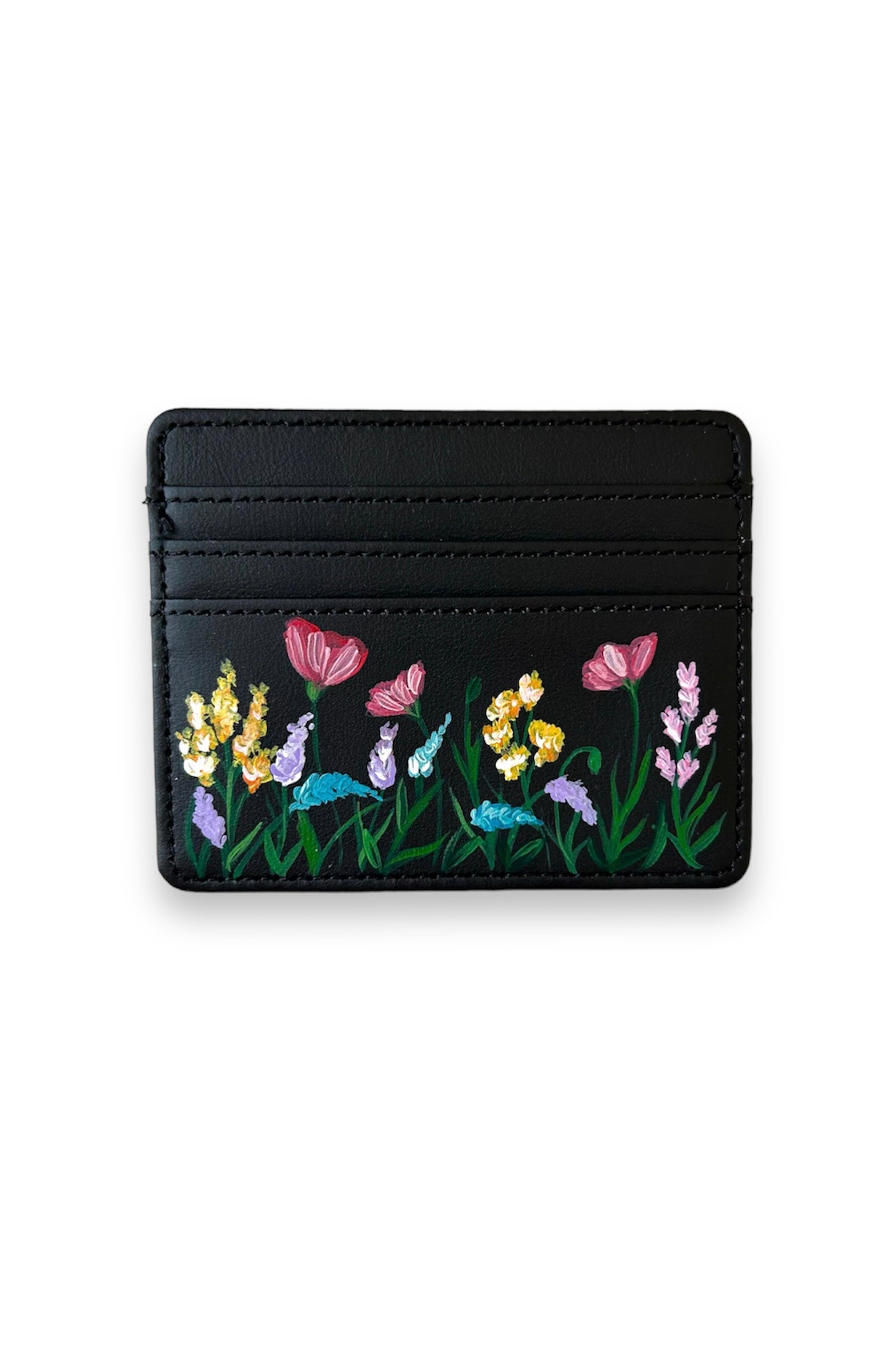 Floral collection simple black cardholder