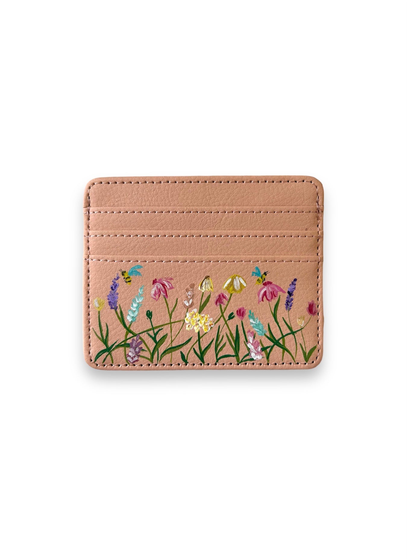 floral collection simple peach cardholder